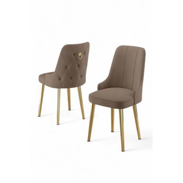 Matstol Jebi Cappuccino / guld