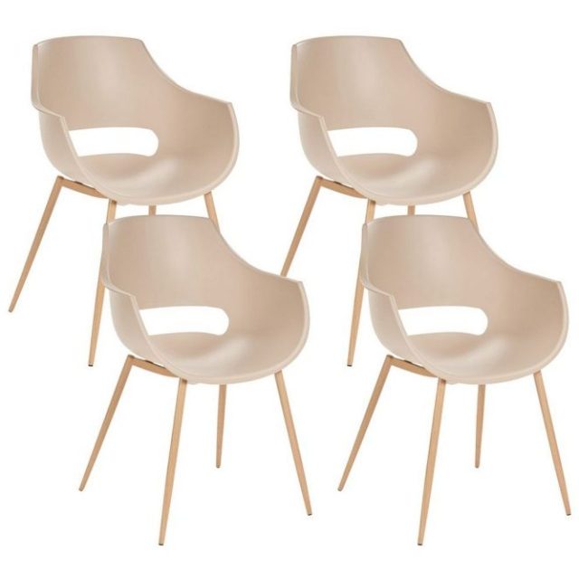 Matsalsstol Millers set om 4 Beige-Ljust Trä