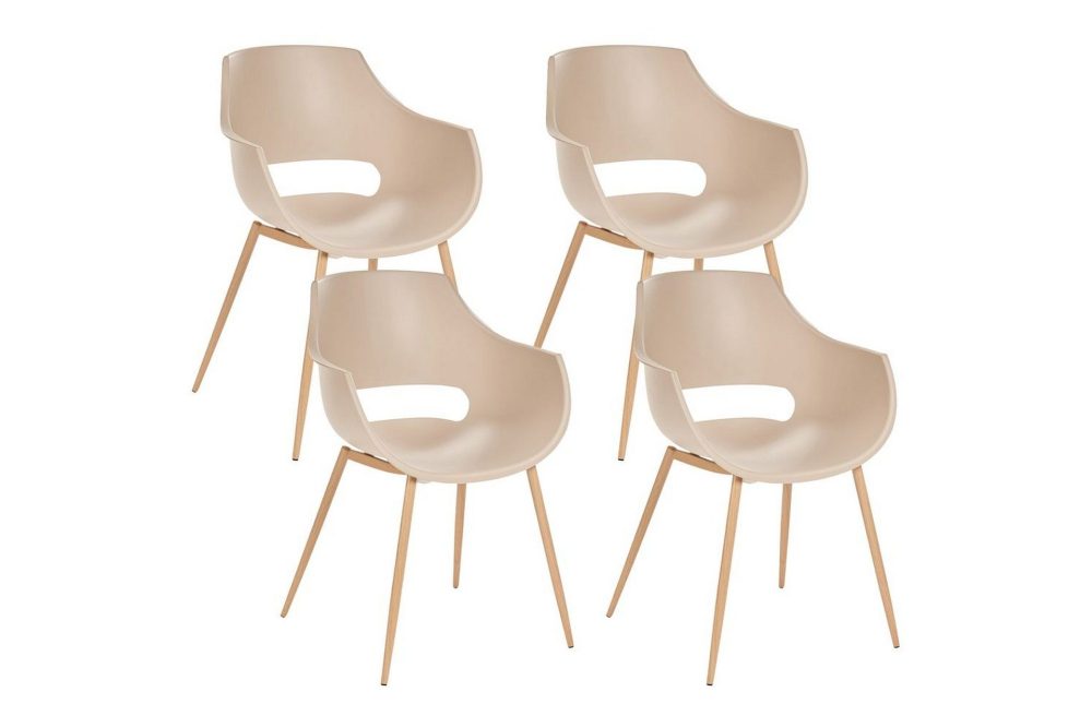 Matsalsstol Millers set om 4 Beige-Ljust Trä