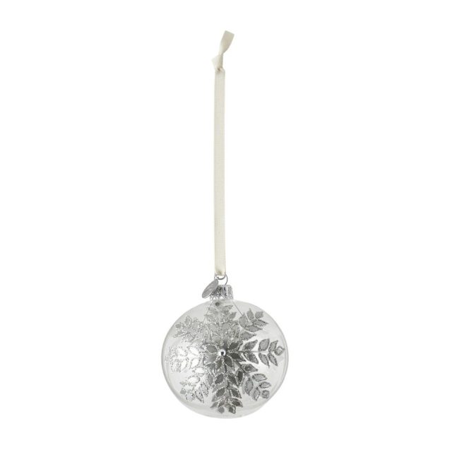 Cadelia julkula isblomma Ø8 cm, Klar-silver