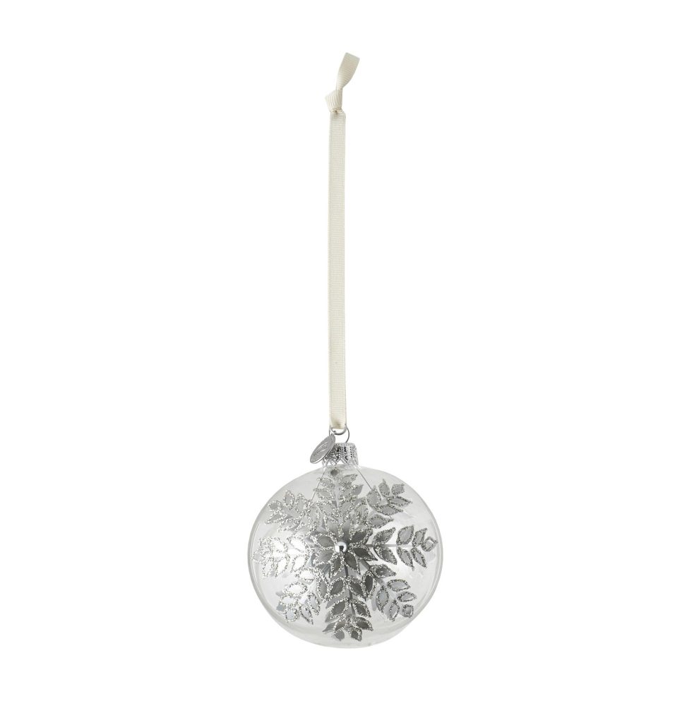 Cadelia julkula isblomma Ø8 cm, Klar-silver