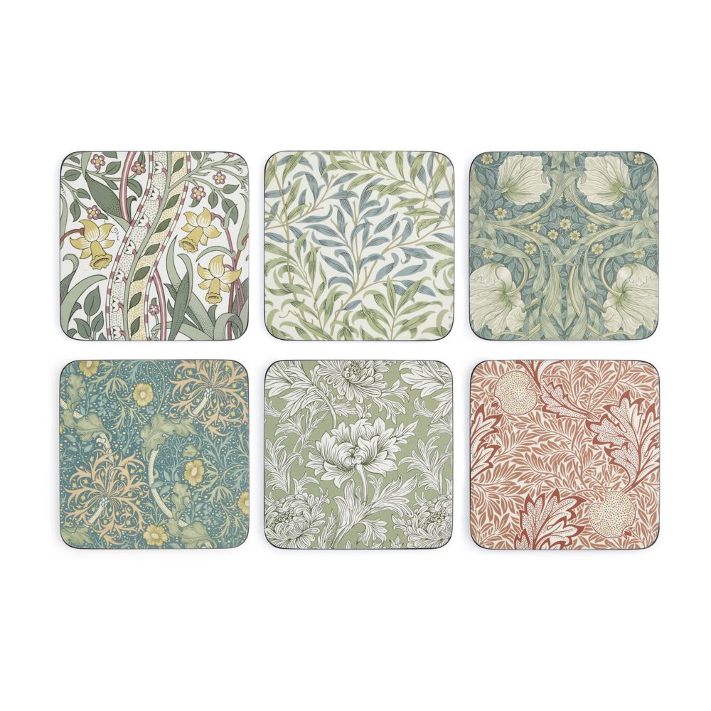 William Morris glasunderlägg 6-pack, Mix & Match