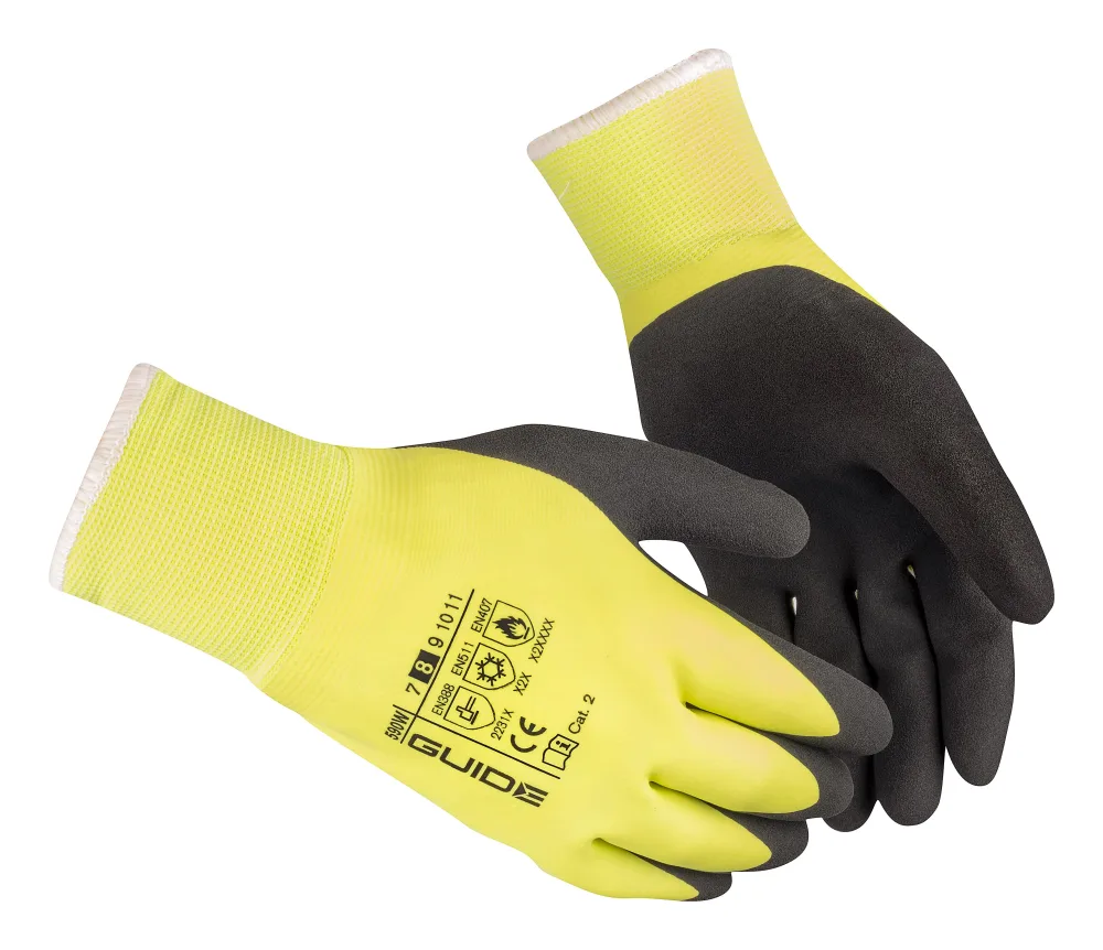 Guide Gloves 590W Handske latex, fodrad, vattentät 10