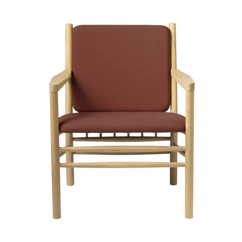 J147 fåtölj, Oak nature lacquered-burnt orange