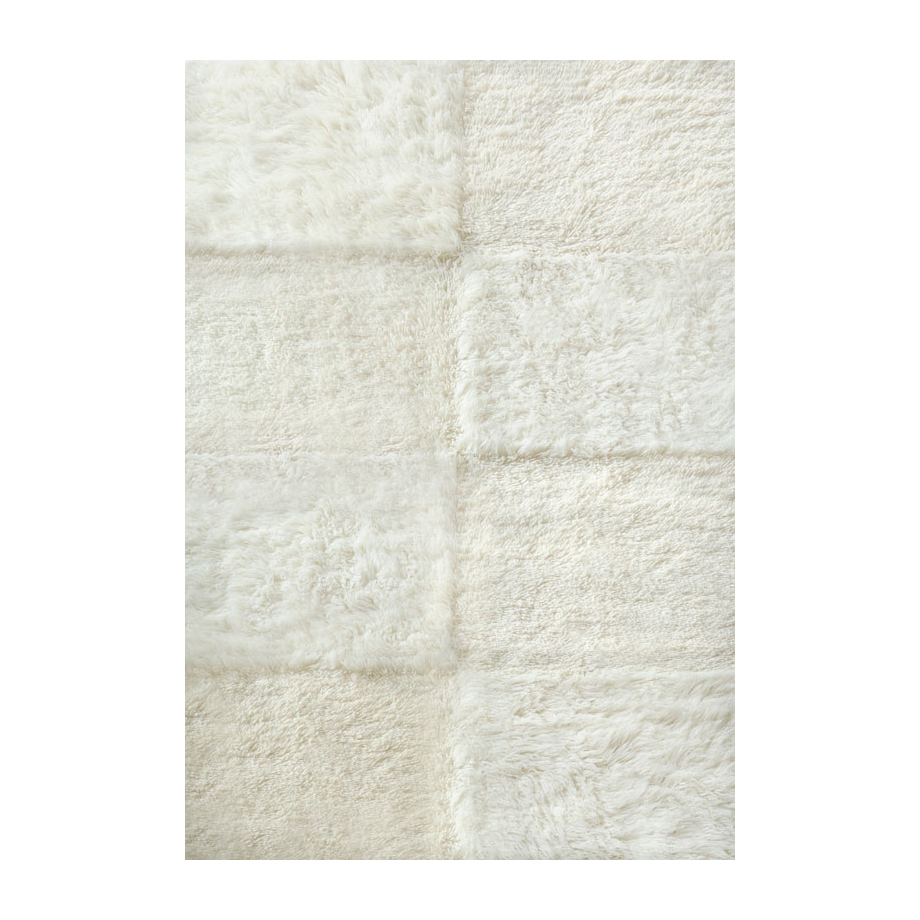 Shaggy Checked ryamatta, Bone White, 180x270 cm