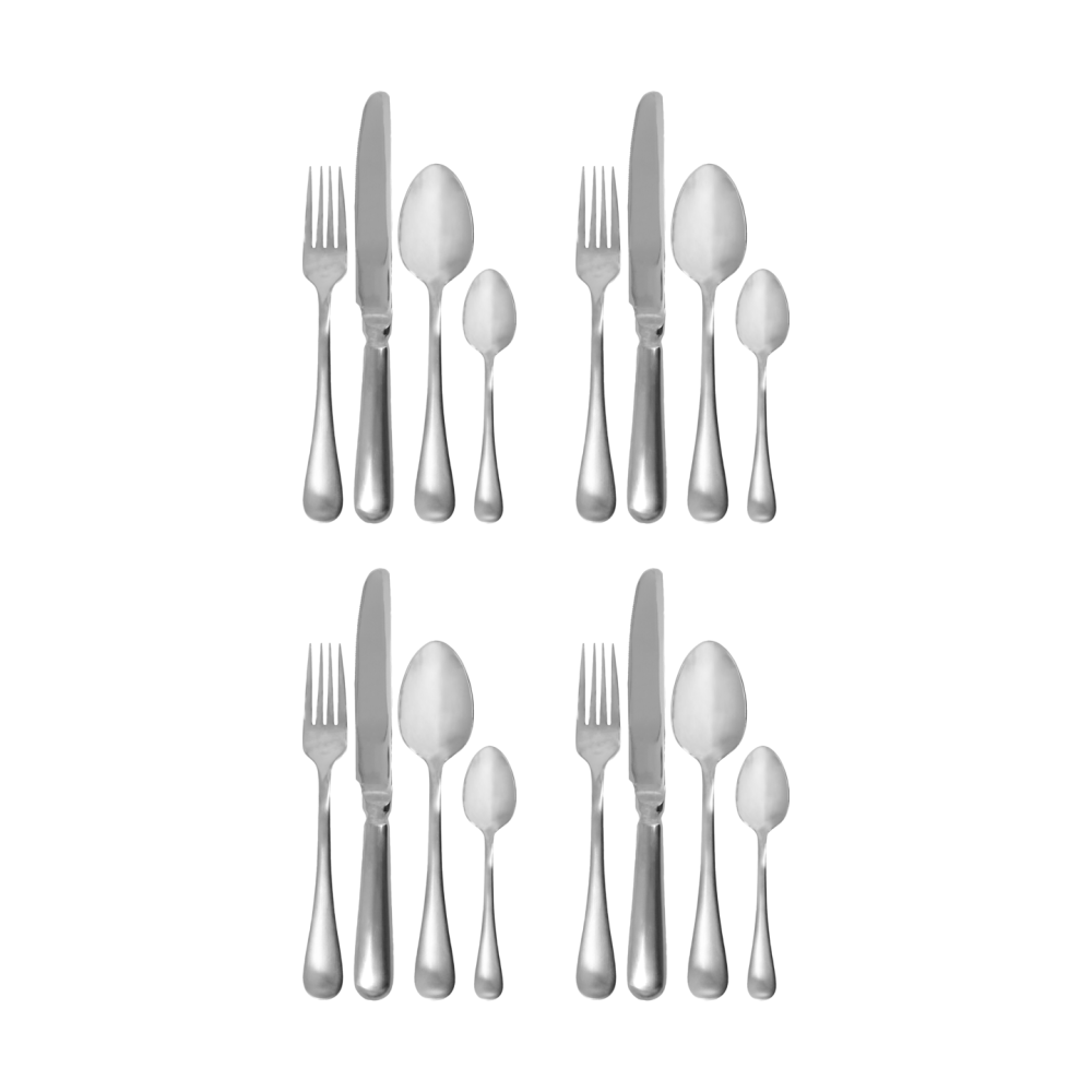 Brush bestickset 16 delar, Silver finish