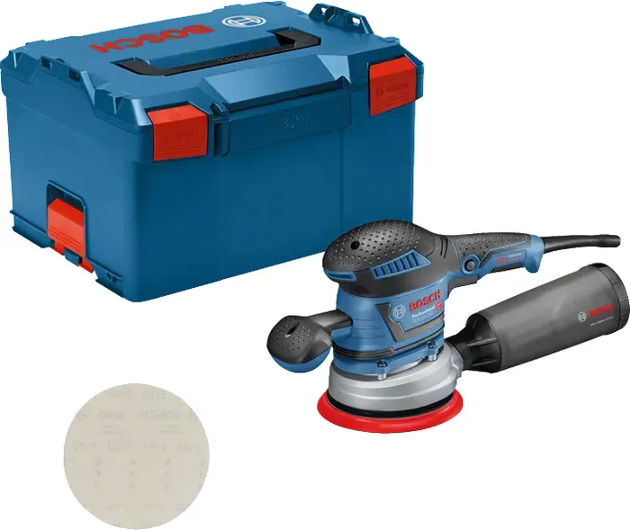 Excenterslip Bosch Power Tools PRO GEX 40-150 Med nät-slipskiva och L-BOXX