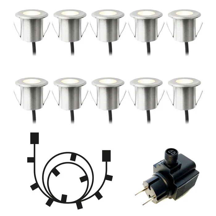 LightsOn Dexter 5130 Decklight silver, 20 lm, 10-pack