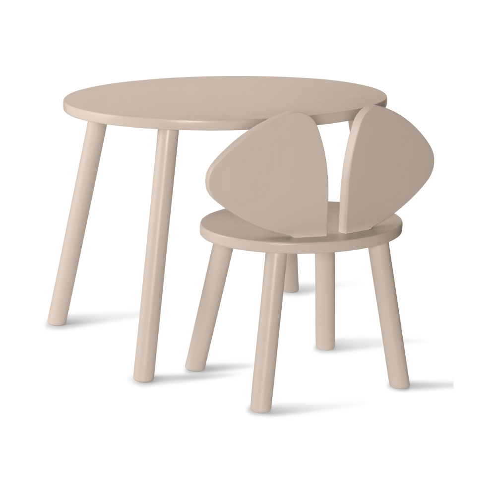 Mouse set barnstol + bord, Beige