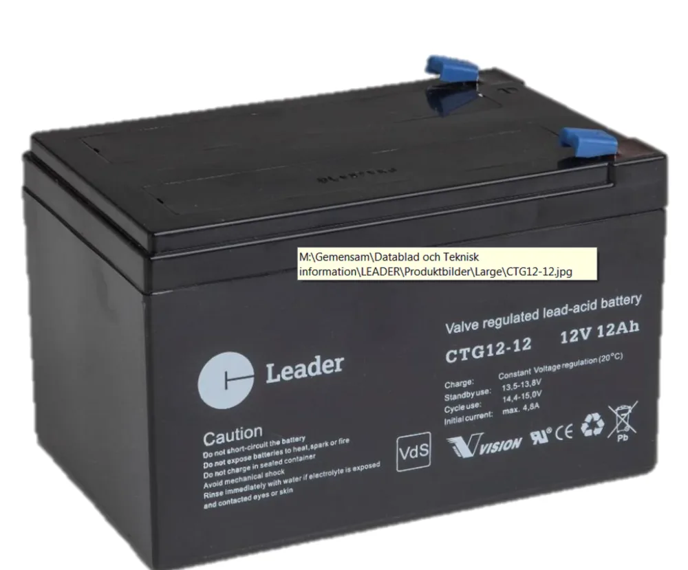Leader CTG1.3-12 Blybatteri Leader 12V 97x43x48 mm, 1.3Ah - Bild 2