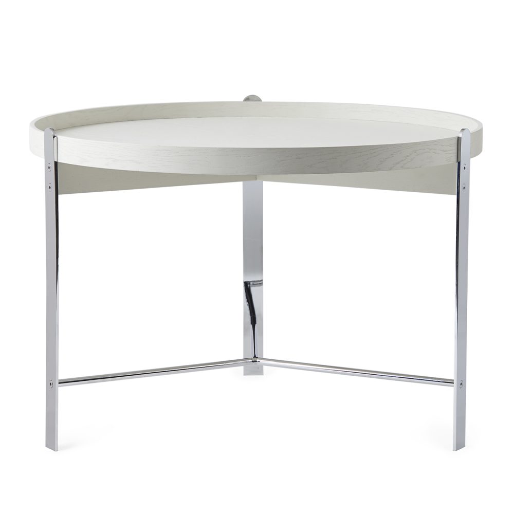 Compose soffbord Ø70 cm med kromat underrede, Warm white