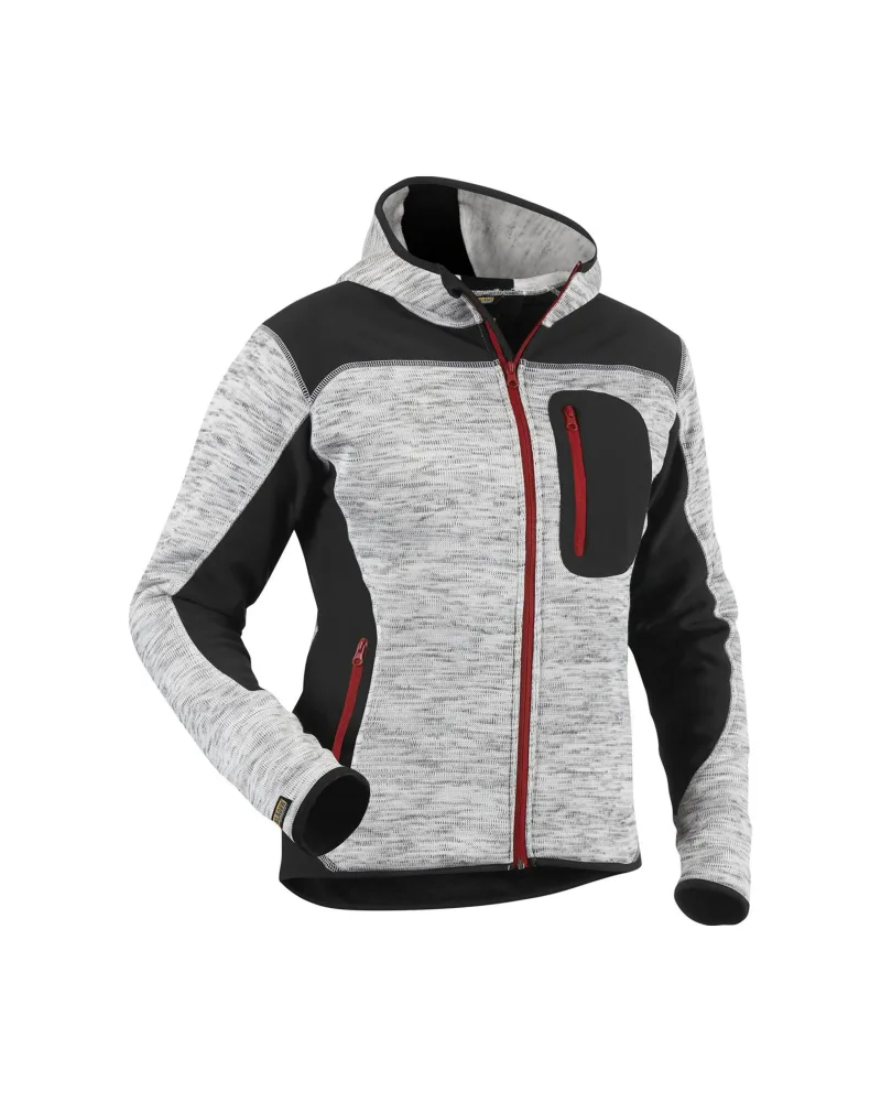 Blåkläder 493121179099XL Jacka dam, gråmelerad/svart, stickad Stl XL