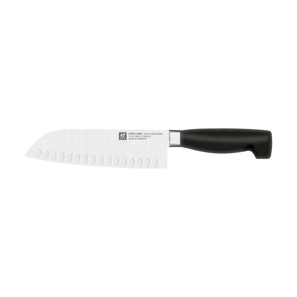 Zwilling Four star santokukniv 18 cm, Svart-rostfritt stål