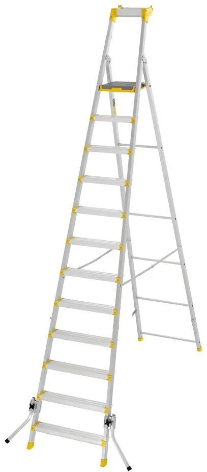 W.steps 55P Trappstege med certifierat aluminium, med stödben 10 steg - Bild 2