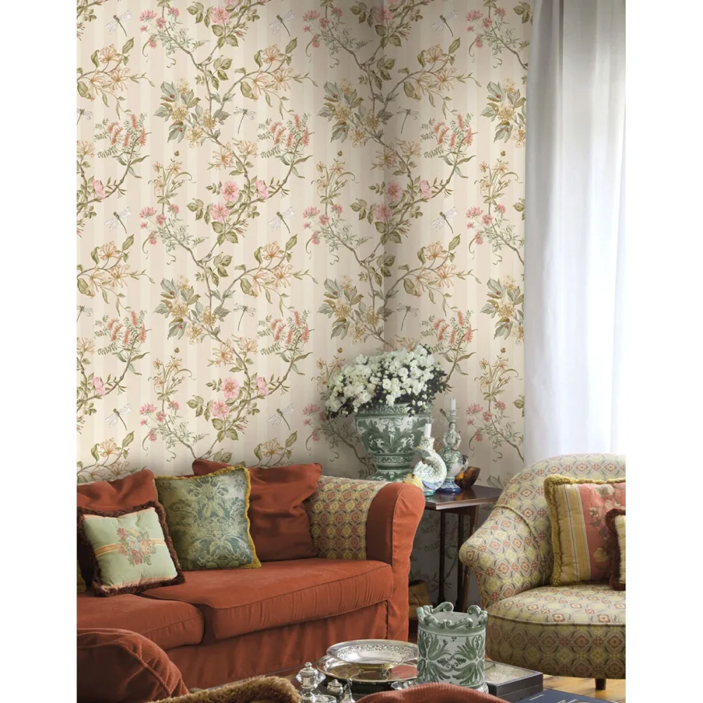 Tales of the Manor Camberley Cream Coral 91932 Tapet | Stuvbutiken - Bild 3