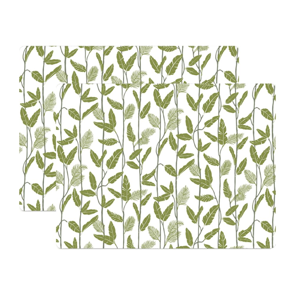 Mougli Green bordstablett 30x40 cm 2-pack, Green-white