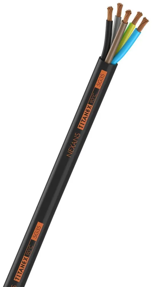 Nexans TITANEX Gummikabel 4G2.5 mm² ledararea 1 m, kapad
