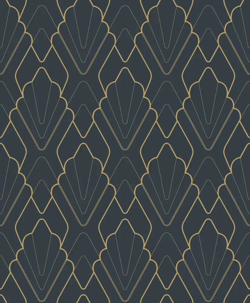 Fiona Walldesign Fairy Tale 650211 Tapet Art Deco Style Blå