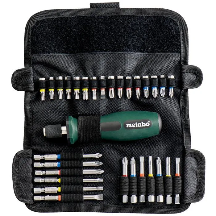 Metabo 626726000 Bitssats 30 delar, med handtag och väska