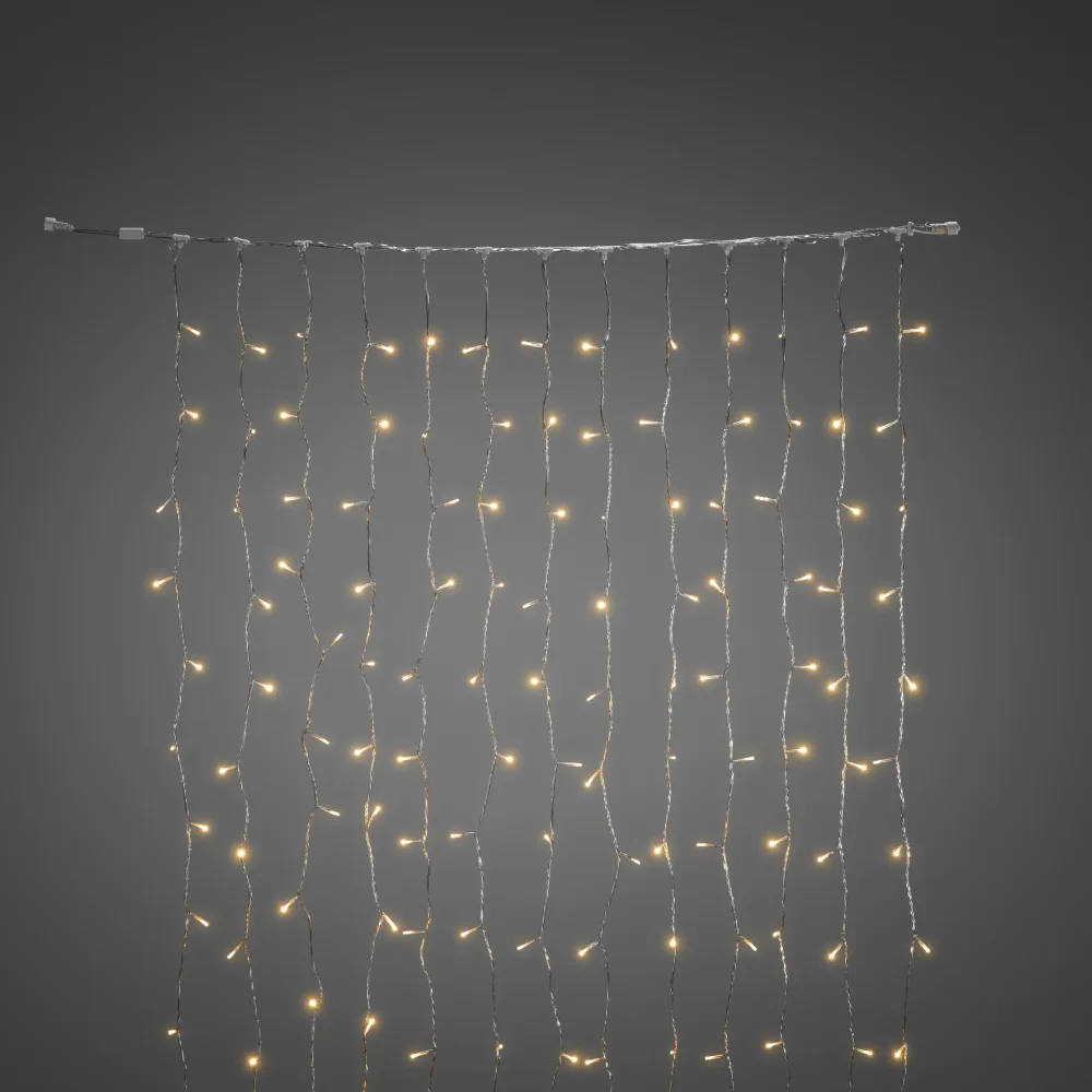 Konstsmide 4825-803 Ljusslinga gardin, 208 amber LED Transparent kabel