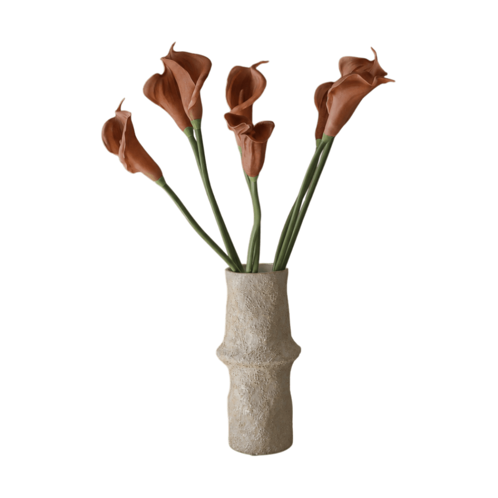 Kalla lilja konstgord bukett, Brun, 62 cm, 8 st