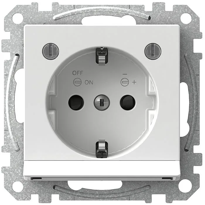 Schneider Electric Exxact WDE002333 Vägguttag med nattljus, jordat, 1-vägs