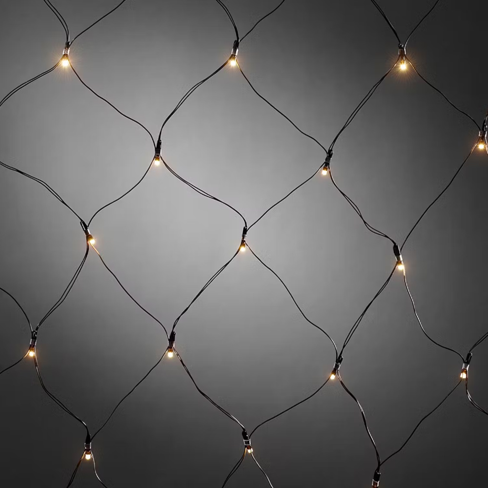 Nät 40 Varmvita LED 80x80cm IP44 Svart Konstsmide