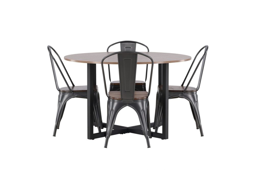Durango Matgrupp 120 cm Rund med 4 Tempe Stolar