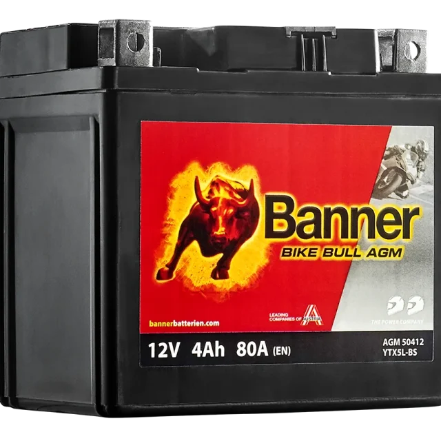 Banner Bike Bull AGM 50412 Startbatteri 12V, 4 Ah