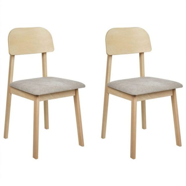 Matsalsstol Scandia set om 2 Ljus Trä-Beige