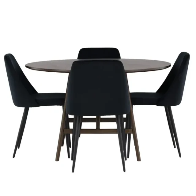 Kaseidon Matgrupp 100 cm Rund med 4 Night stolar