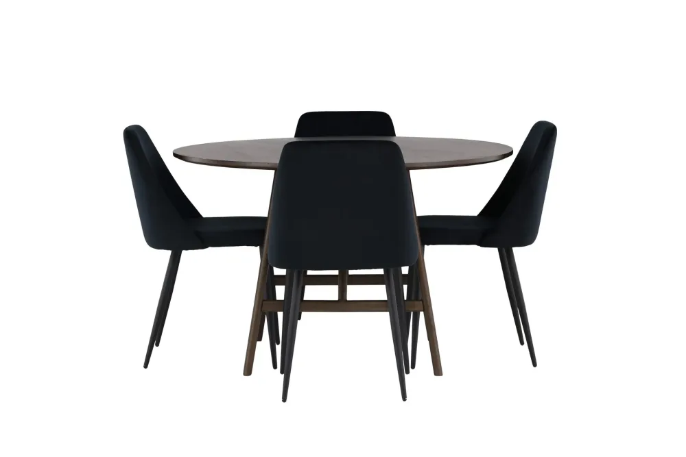Kaseidon Matgrupp 100 cm Rund med 4 Night stolar