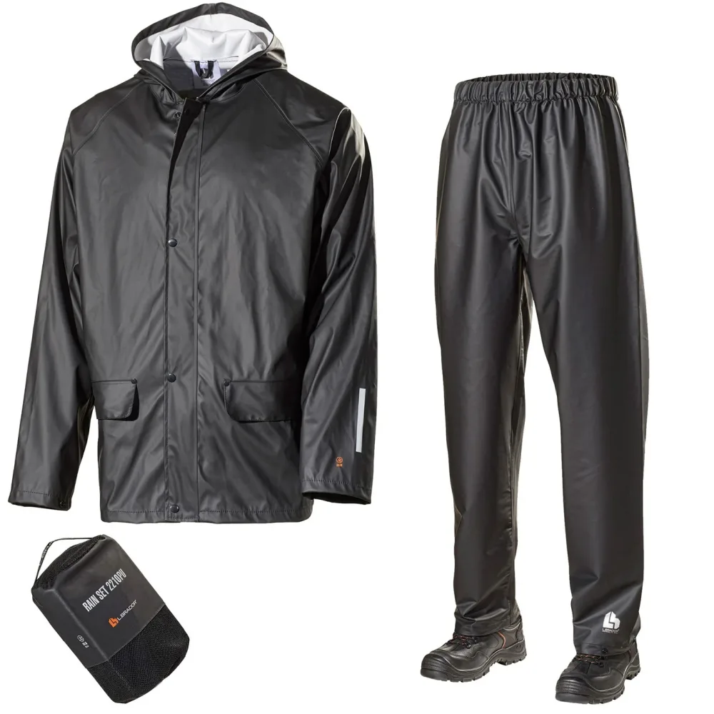 L.Brador 2210PU Regnställ svart XL