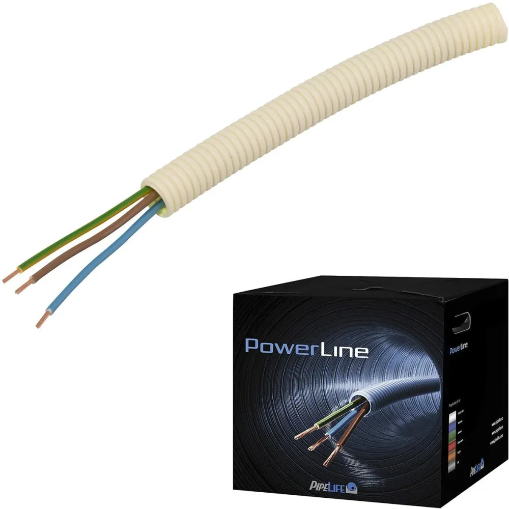 Pipelife FK PowerLine Kabel fördragen, PVC- och halogenfri 5G2.5 mm², 20 mm x 50 m