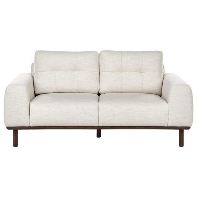 2-sitssoffa Laurila Beige, mörkt trä