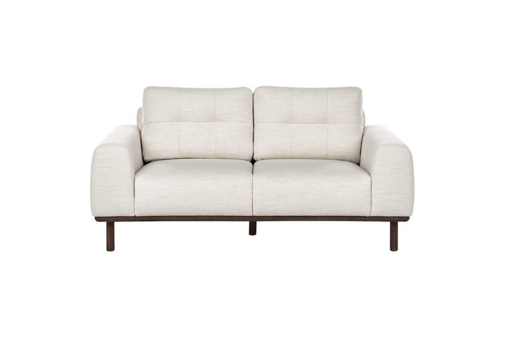 2-sitssoffa Laurila Beige, mörkt trä