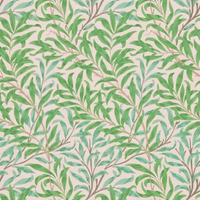 Morris & Co - Willow Boughs Pink/Leaf G Queen Square Wallpapers