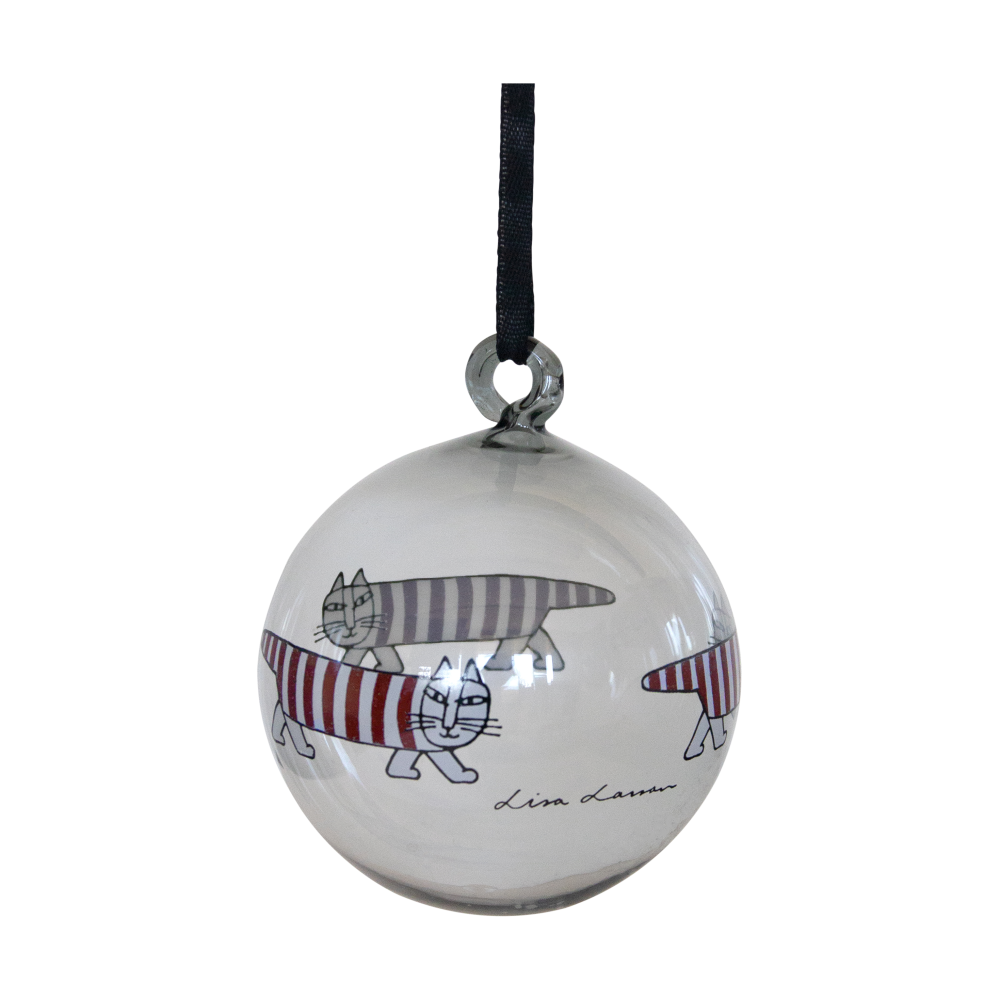 Lisa Larson Mikey julgranskula, Silver-red-white