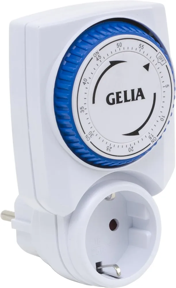 Gelia 06.0034051 Tidströmställare jordad, 0-60 min, 230 V, 16 A