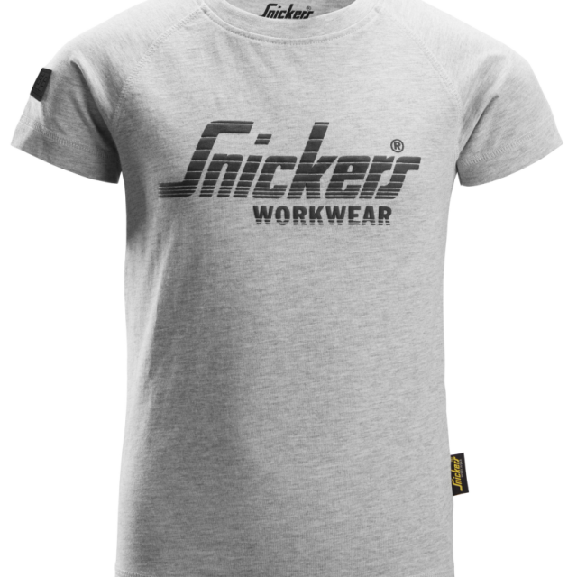 T-SHIRT SNICKERS WORKWEAR LOGO JUNIOR GRÅMELERAD, STL 122/128