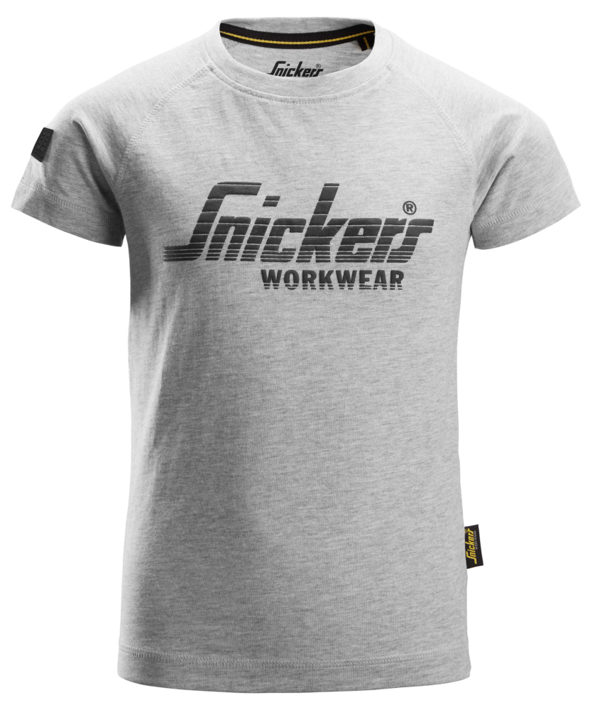 T-SHIRT SNICKERS WORKWEAR LOGO JUNIOR GRÅMELERAD, STL 122/128