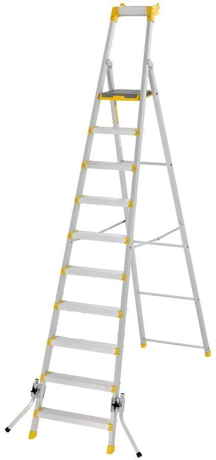 W.steps 55P Trappstege med certifierat aluminium, med stödben 10 steg