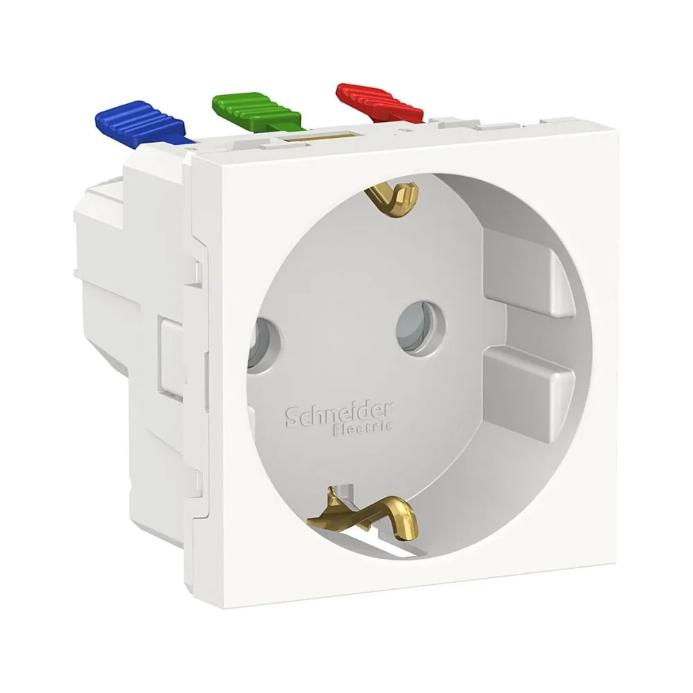 Schneider Electric Unica System+ Uttag jordat, vit