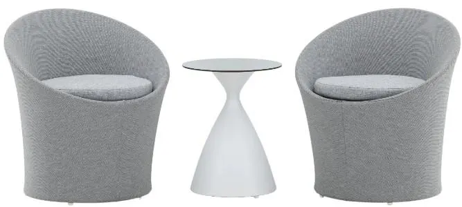 Venture Home Spoga 2078-400 Caféset bord, stolar, vitt/grått