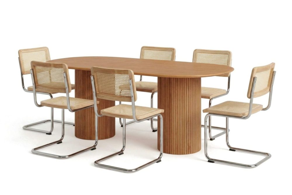 Kopparbo Matgrupp oval 180 cm Ek med 6 Build Matstolar