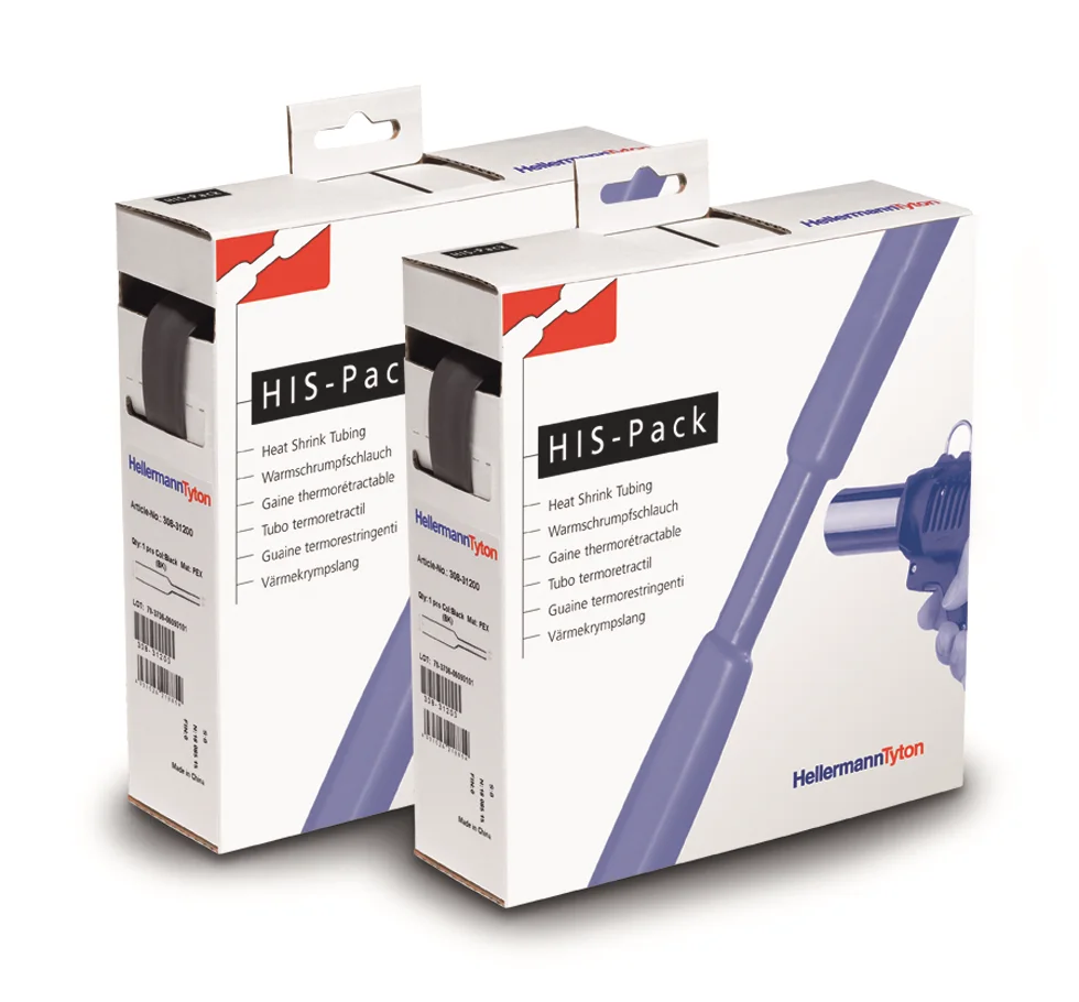 Hellermann Tyton HIS Pack Krympslang 2:1, svart 2,4/1,2 mm, 10 m