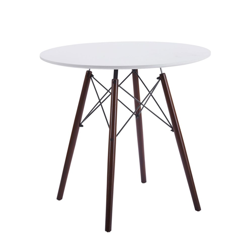 Vilgot runt matbord med bruna ben - Ø80 cm