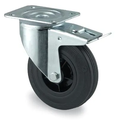 Tente 3377PVR080P62 Länkhjul gummi, broms, platta 105x85 mm 80 mm - Bild 2