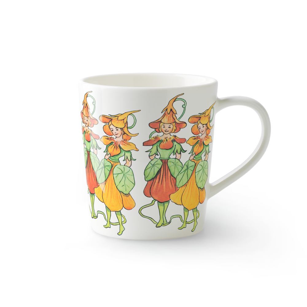 Nasturtium mugg med handtag 40 cl, White