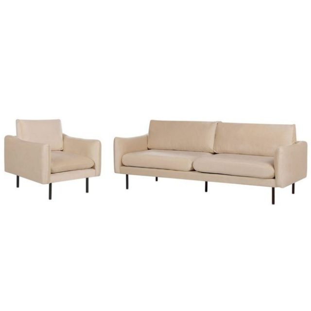 Soffgrupp Vinterbro Beige/svart, Sammet